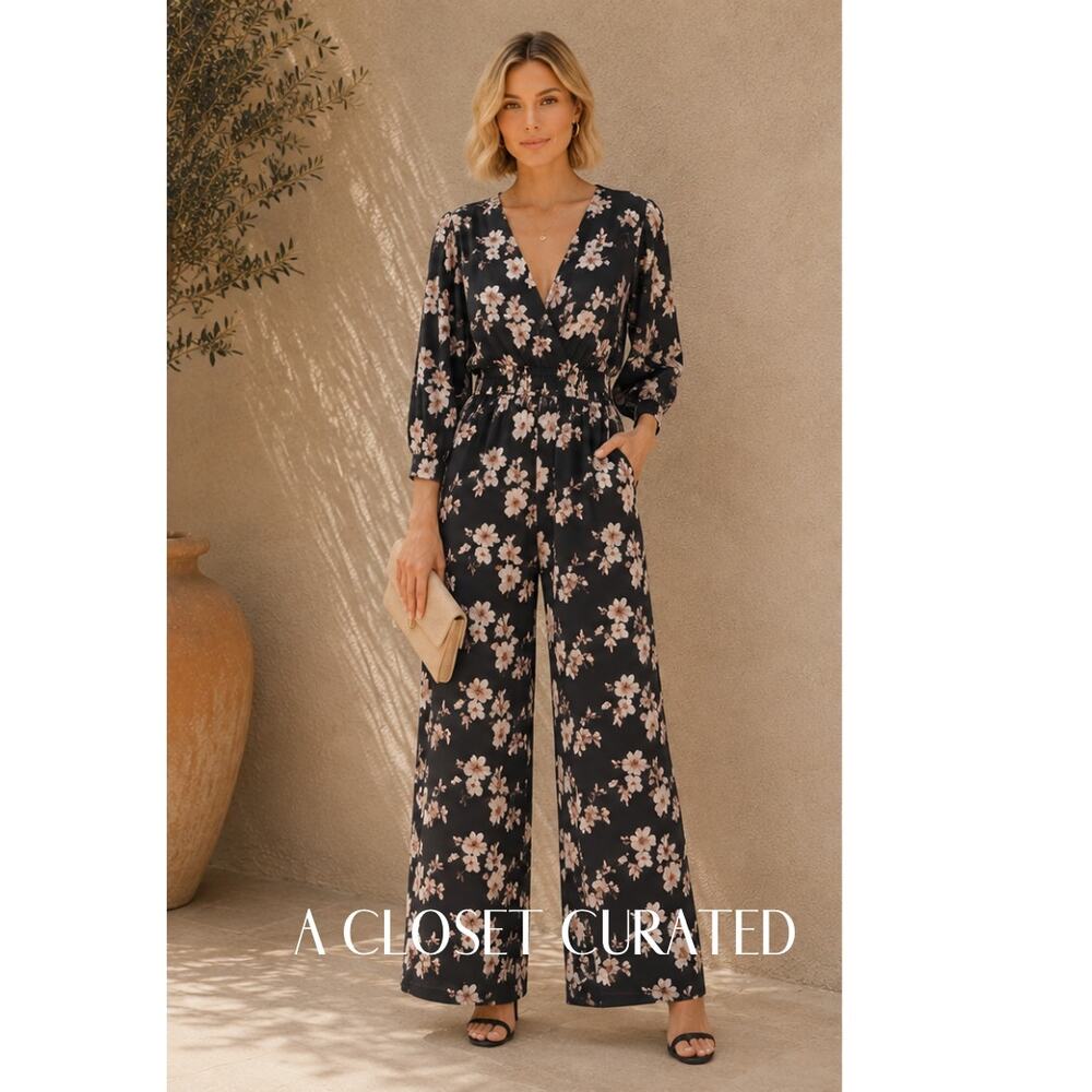 IRO Paris Mexi Black Pink Floral Jumpsuit Small